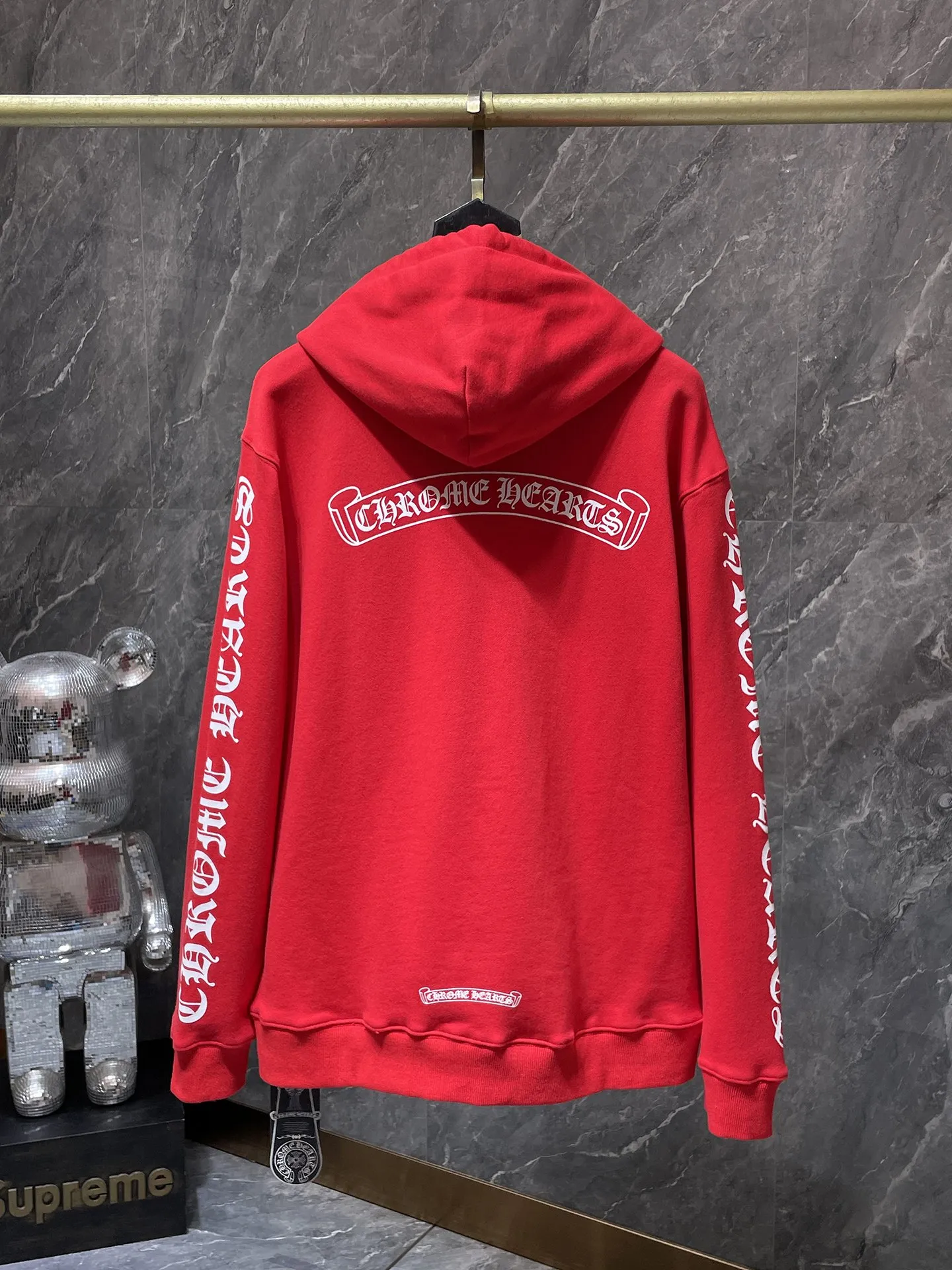 P250 Chrome Hearts Autumn and Winter 2025 Counter synchronization ❤️Details of the same style Chrome Hearts limited online hooded sweatshirt Improved customized version 1:1 high-gram weight high-quality fabric Recommended color: red Black Size: S, M, L, XL